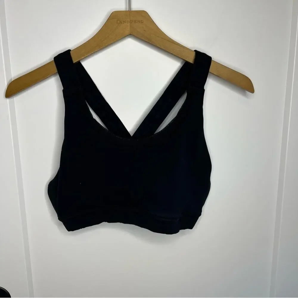 Glyder Black Full Force Stash Cross Strap Sports Bra Size Large